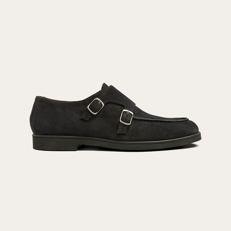 Greve  Schnallenschuh Tufo Off Black Suede