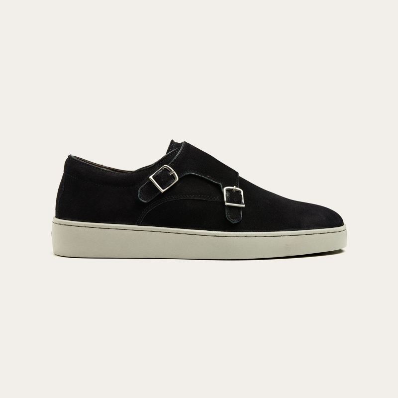 Greve Schnallenschuh Wave Dark Blue Suede 
