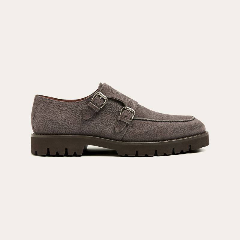 Greve Schnallenschuh Cortez Carbonio Suede Rock