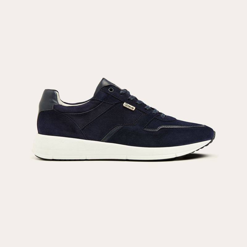 Greve Sneaker Walker Blue Soft Velour